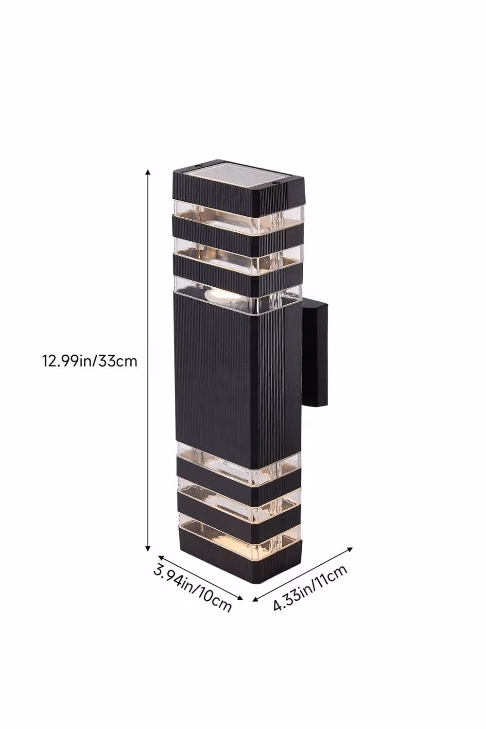 ExtraStar Modern Rectangular LED Outdoor Wall Light in Black, IP65 Waterproof Aluminium Accent Lighting with Up and Down Illumination – 4