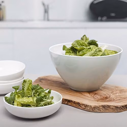 Zeal Melamine Salad Bowl in Green and White, Diameter: 26 cm – 2