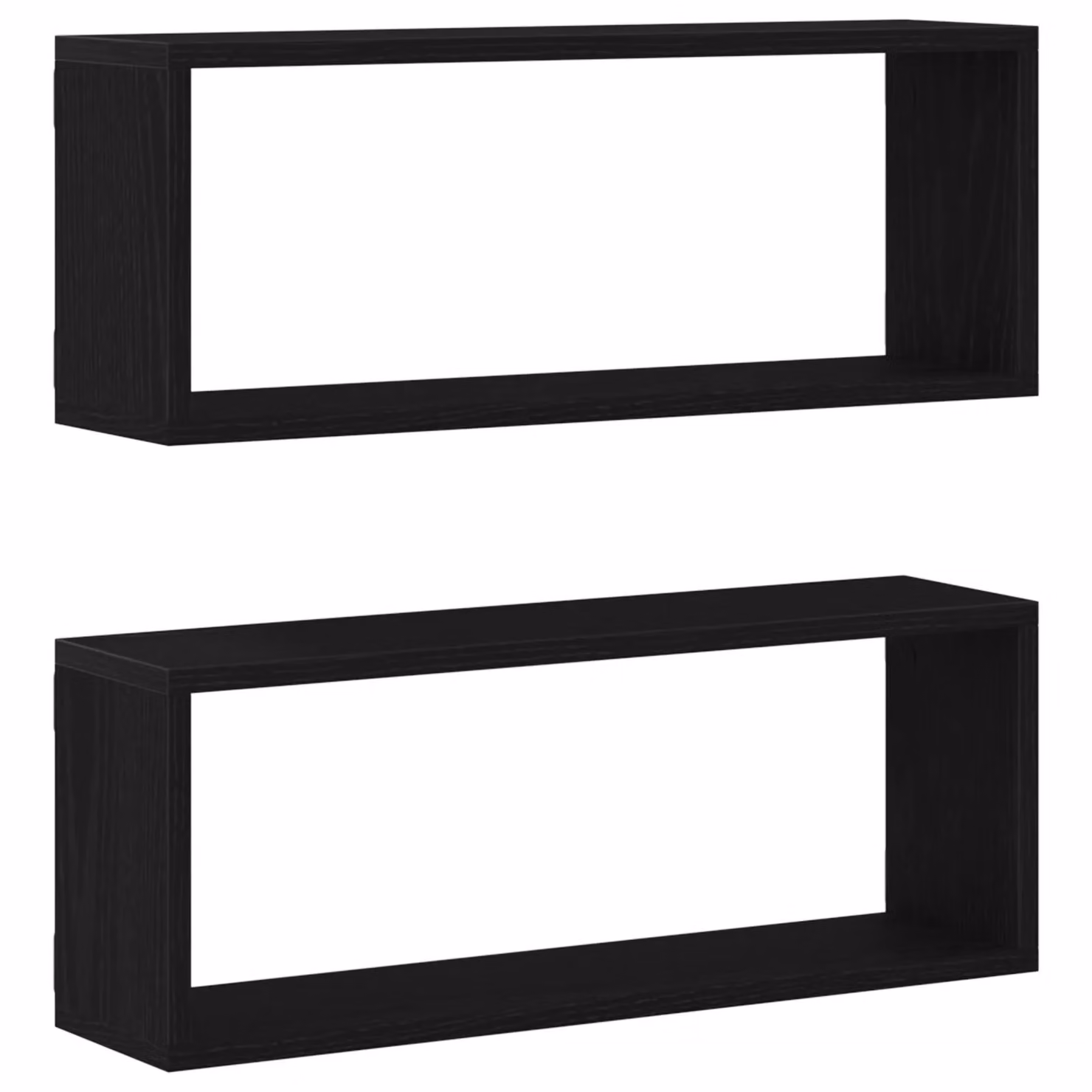 Berkfield Home Black Oak Wall Shelves 2 Pack, W: 60 cm, D: 15 cm, H: 23 cm – 2