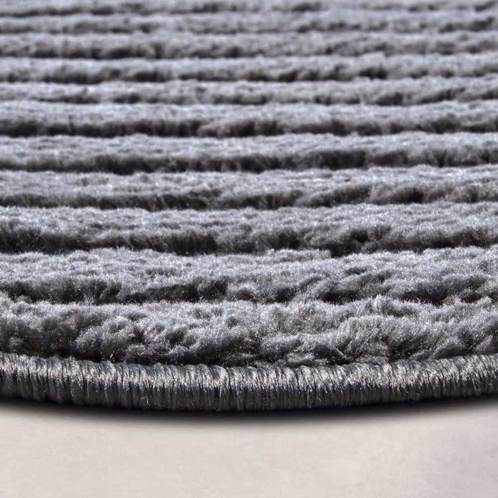 THE RUGS Panglao New York Design Geometric High Low Polyester Rug in Dark Grey, W: 200 cm, D: 280 cm – 2
