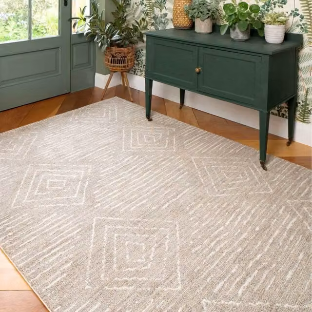 The Rug House Moroccan Berber Area Rug, Beige, W: 110 cm, D: 60 cm