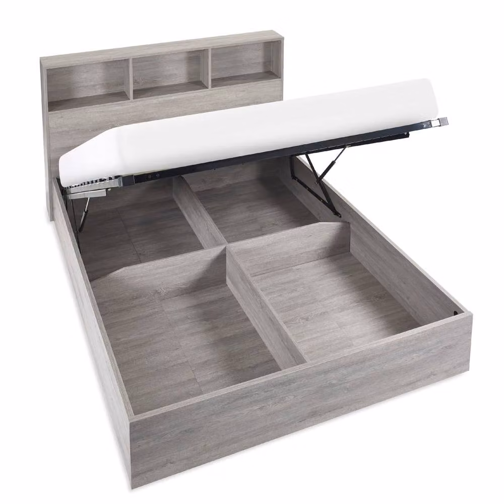 Cheshire Alder Ottoman Storage Bed in Grey Oak, Double (135cm) – 2