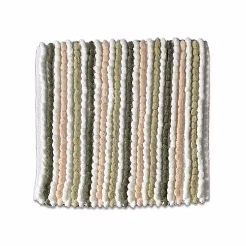Allure Bath Fashions Striped Chunky Bobble Shower Mat in Green Stripe, W/D/H: 50 x 50 x 1 cm – 1
