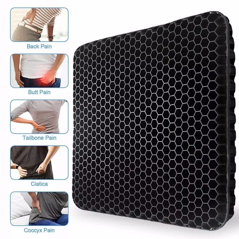 NESTLUNE Orthopaedic Gel Foam Seat Cushion in Black, W/D: 120 x 135 cm – 3