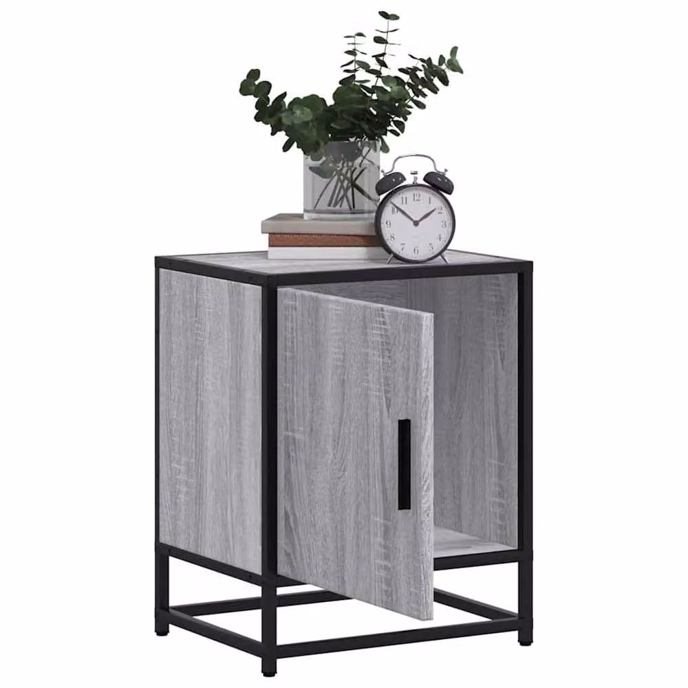 Berkfield Home Elegant Bedside Cabinet in Grey Sonoma, W/D/H: 40 x 31 x 50 cm – 4