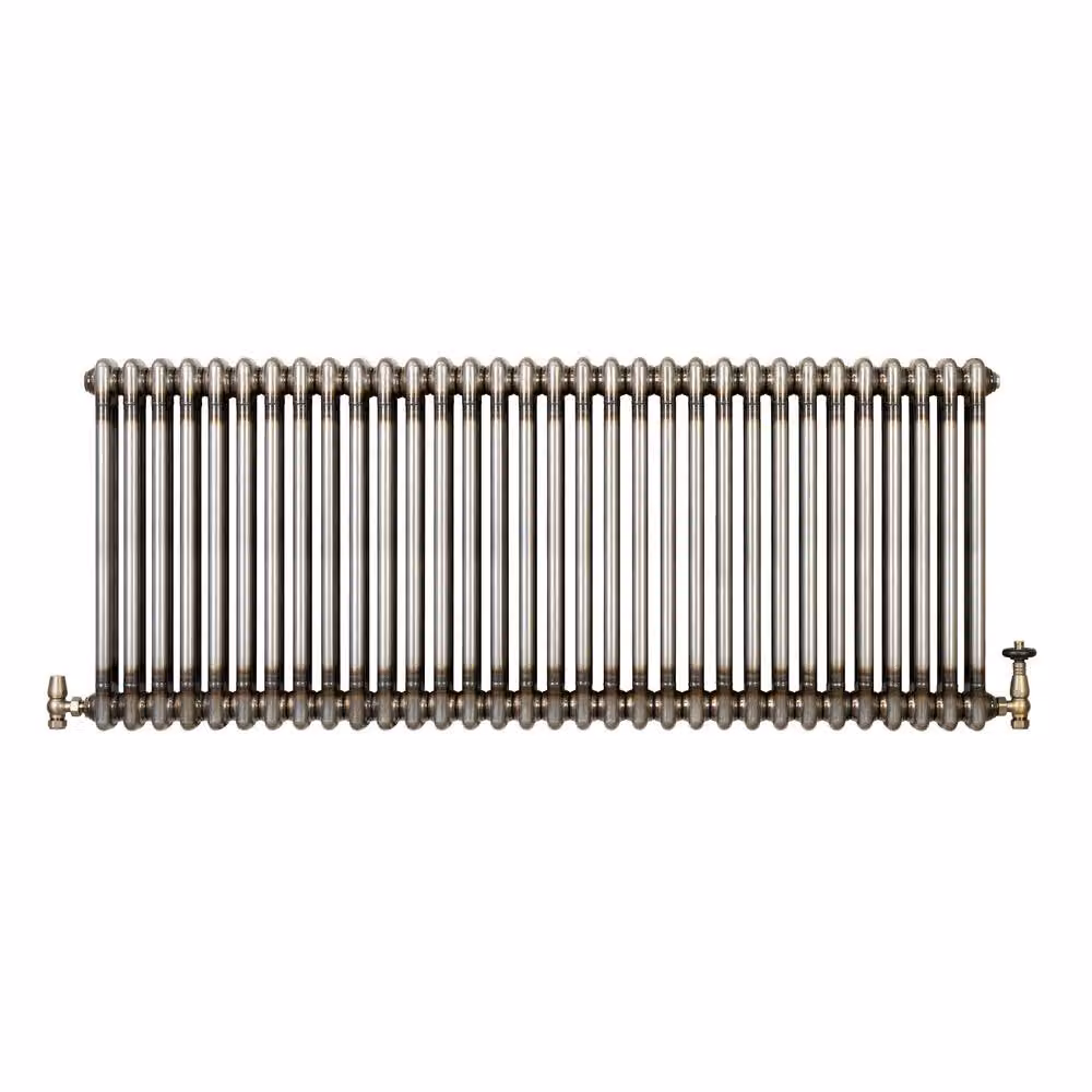 Monstershop Traditional 2 Column Steel Radiator and Valves in Silver, W: 60.0 cm, H: 146.0 cm – 2