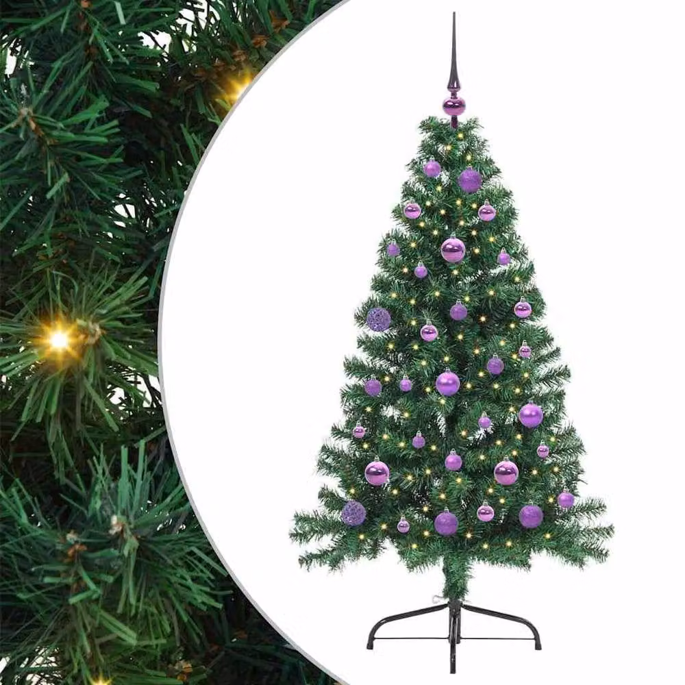 Berkfield Home Beautiful Pre-lit Artificial Christmas Tree, Green, Height: 150 cm – 3