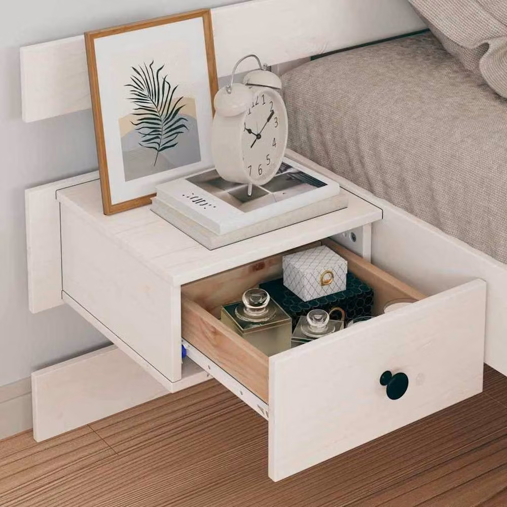 Berkfield Home White Solid Pine Wood Bed W: 90 cm, L: 190 cm – 3