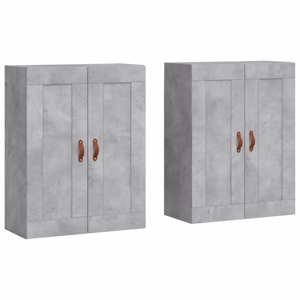 Berkfield Home Wall Mounted Cabinets, 2 Piece Set in Concrete Grey Engineered Wood