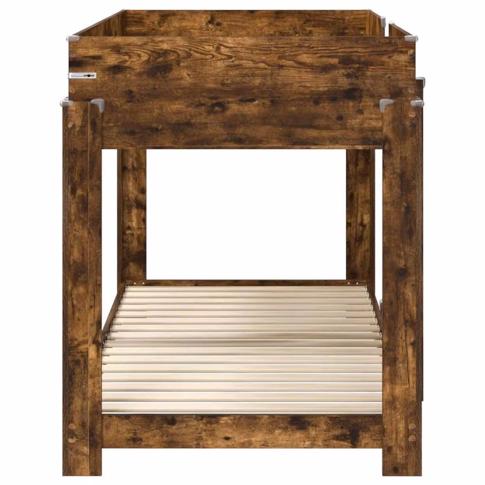 Berkfield Home Modern Two-Level Bunk Bed for Children in Smoked Oak Brown, W: 80 cm, L: 200 cm – 4