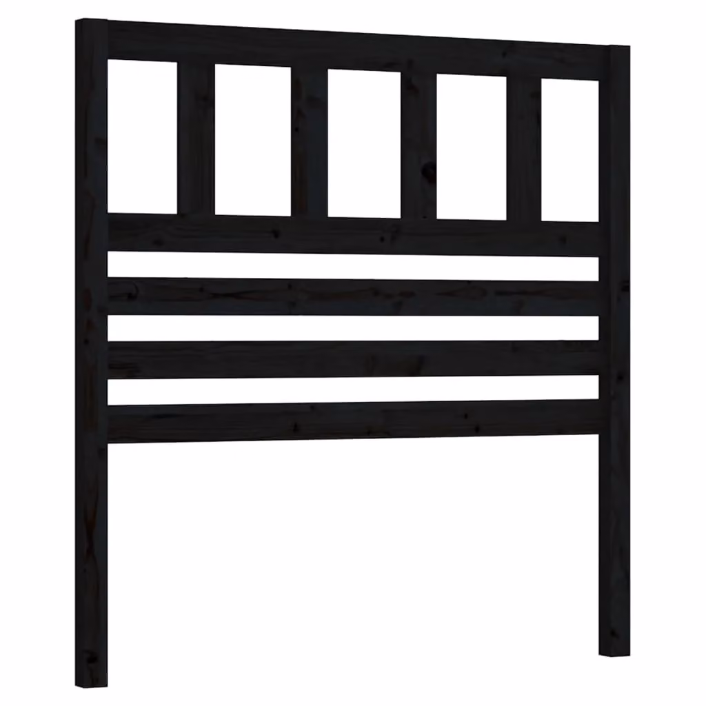 Berkfield Home Black Solid Wood Pine Bed Headboard, W: 106 cm, D: 4 cm, H: 100 cm – 2