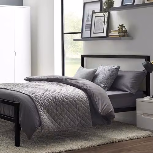 Julian Bowen Soto Modern Metal Bed in Black W/D/H: 135 x 140 x 201 cm – 1