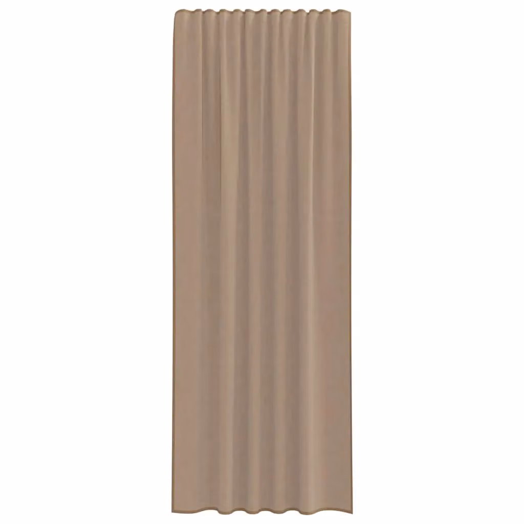 Berkfield Home Light Brown Voile Curtains with Rod Pockets, 2 Pack – 2