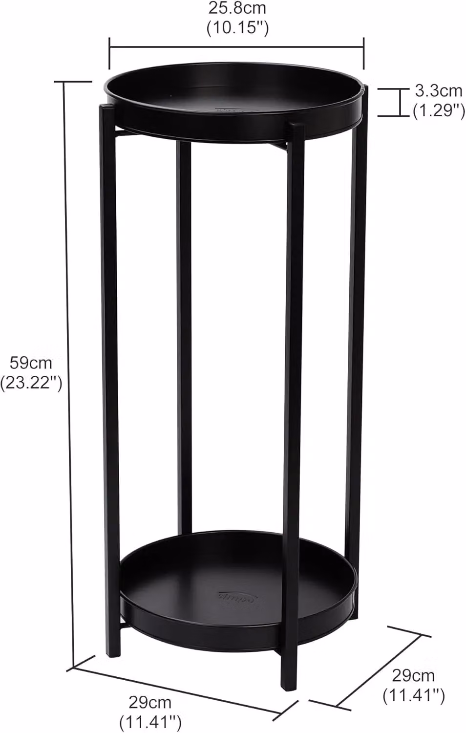 Simpa 2 Tier Metal Flower Plant Pot Holder Stands in Matt Black and Copper – 2