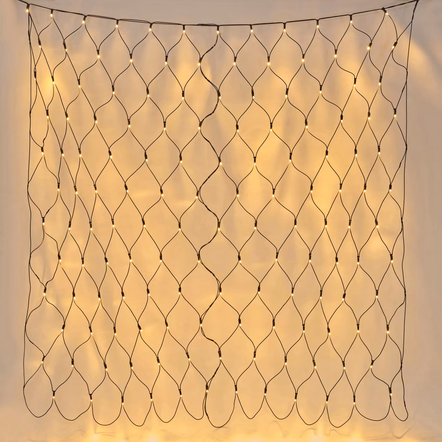 Lights4fun Plus Connect Connectable LED Net Lights, Warm White, Black Cable