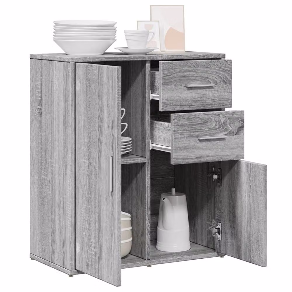 Berkfield Home Modern Grey Sideboard in Engineered Wood W/D/H: 60 x 31 x 70 cm – 2