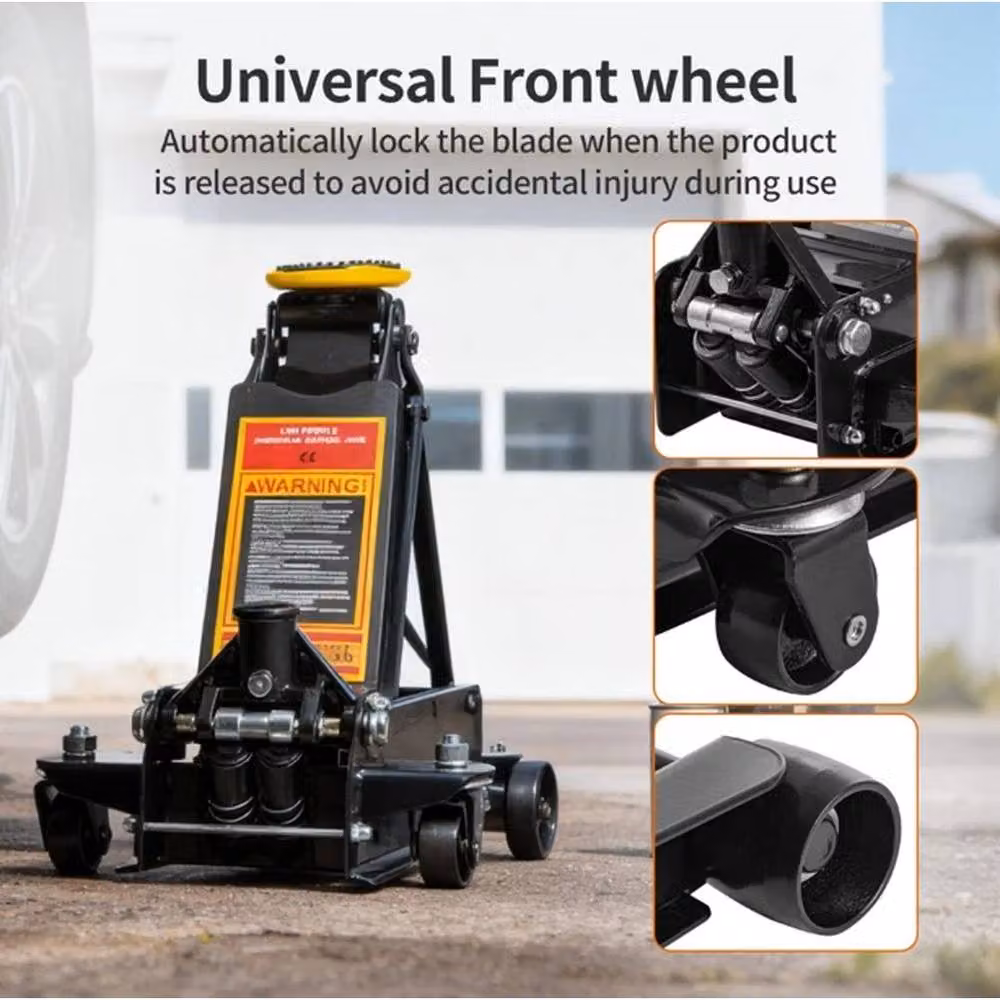 NESTLUNE 3 Ton Compact Hydraulic Steel Trolley Jack in Black – 4