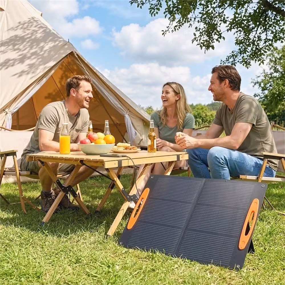 SPETLEK 100W Portable Foldable Solar Panel Charger with USB-A and USB-C in Black, W: 1000 cm, H: 52 cm – 3