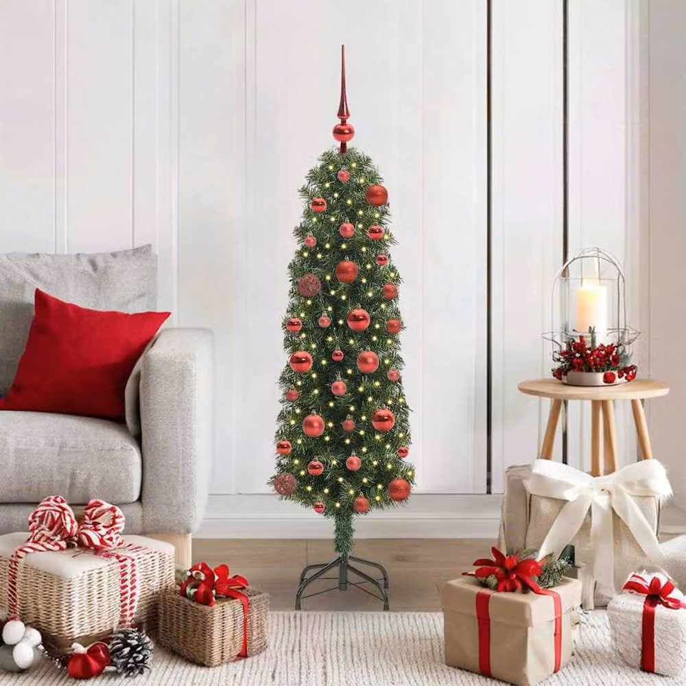Berkfield Home Artificial Christmas Tree with 150 LEDs and Stand, Green, H 120 cm x W 38 cm x D 38 cm – 2