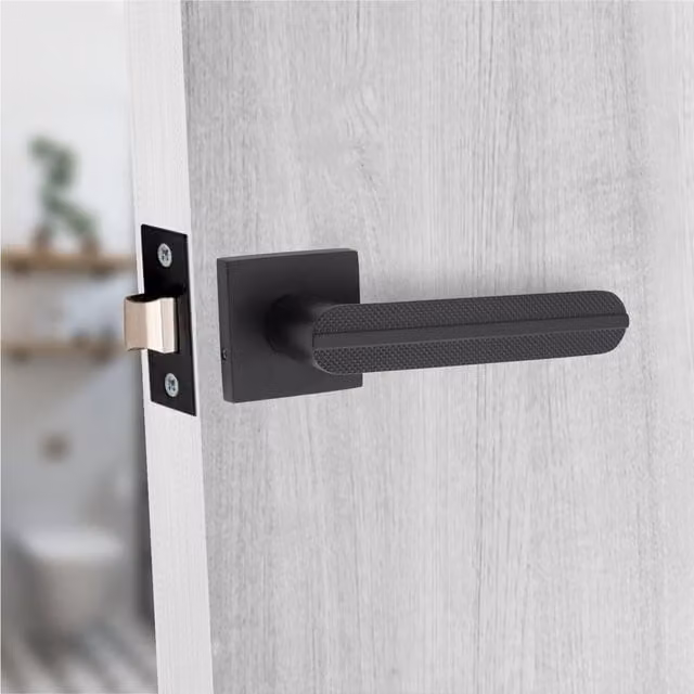 Golden Grace Matt Black Door Handles, 5 Pairs