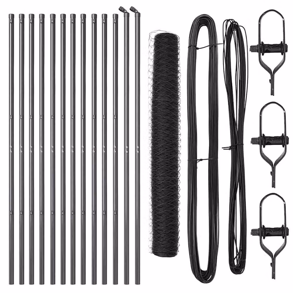 Berkfield Home Grey Steel Hexagon Fence, H: 140 cm x W: 25 m – 4