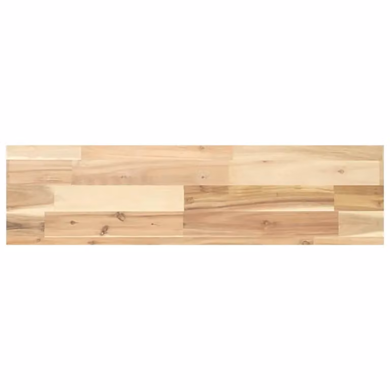 Berkfield Home Floating Wall Mounted Shelf in Brown Untreated Solid Acacia Wood, W/D/H: 80 x 20 x 4 cm