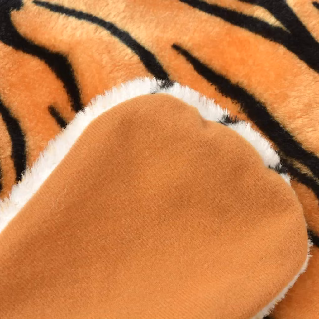Berkfield Home Tiger Carpet Plush in Brown and Orange, Diameter: 100 cm – 2