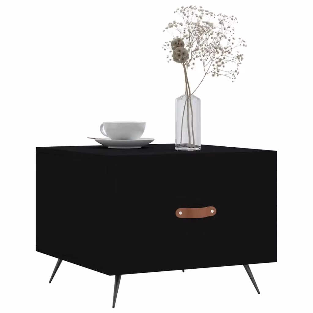 Berkfield Home Modern Black Square Coffee Table W/D/H: 50 x 50 x 40 cm – 3