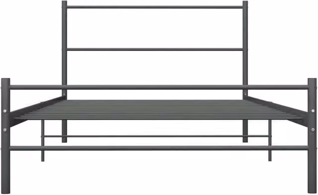 Berkfield Home Elegant Metal Bed Frame in Grey, W/D/H: 90 x 200 cm