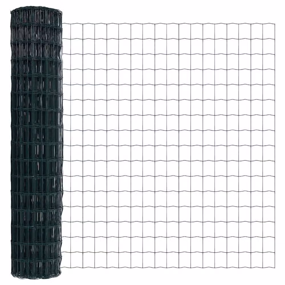 Berkfield Home Green Euro Fence PVC Coated Steel Round Mesh, H: 1.6 m x W: 10 m – 3
