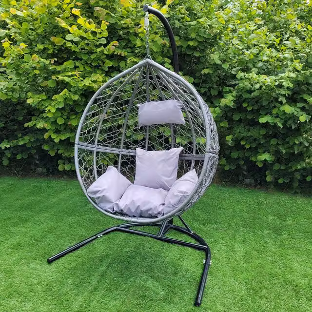 Jardi Modern Grey Rattan Egg Chair