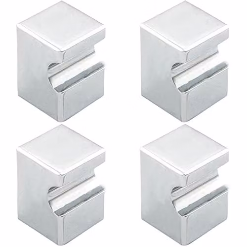 Loops 4 Pack Square Cupboard Door Knob in Polished Chrome
