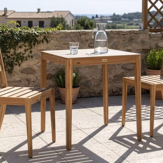 Wyld Haus Acacia Wood Bistro Table, Brown, W/D: 70 x 70 cm – 1