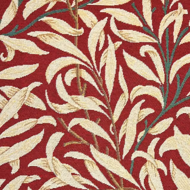 William Morris Willow Boughs Floral Tapestry Fabric in Red