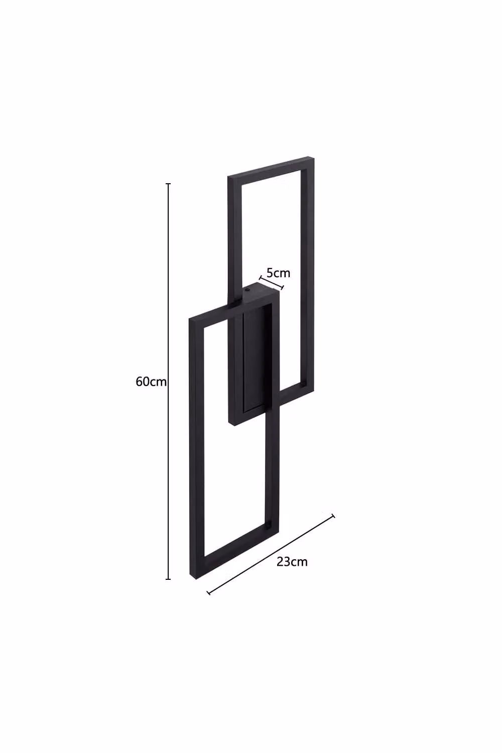Living and Home Modern Industrial Double Rectangular LED Wall Light in Black – 2