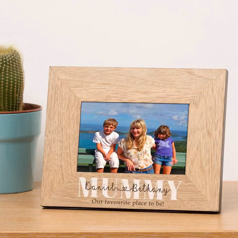 Uniqueful Personalised Childrens Names Wood Picture Frame, Brown, W/H: 15 x 10 cm