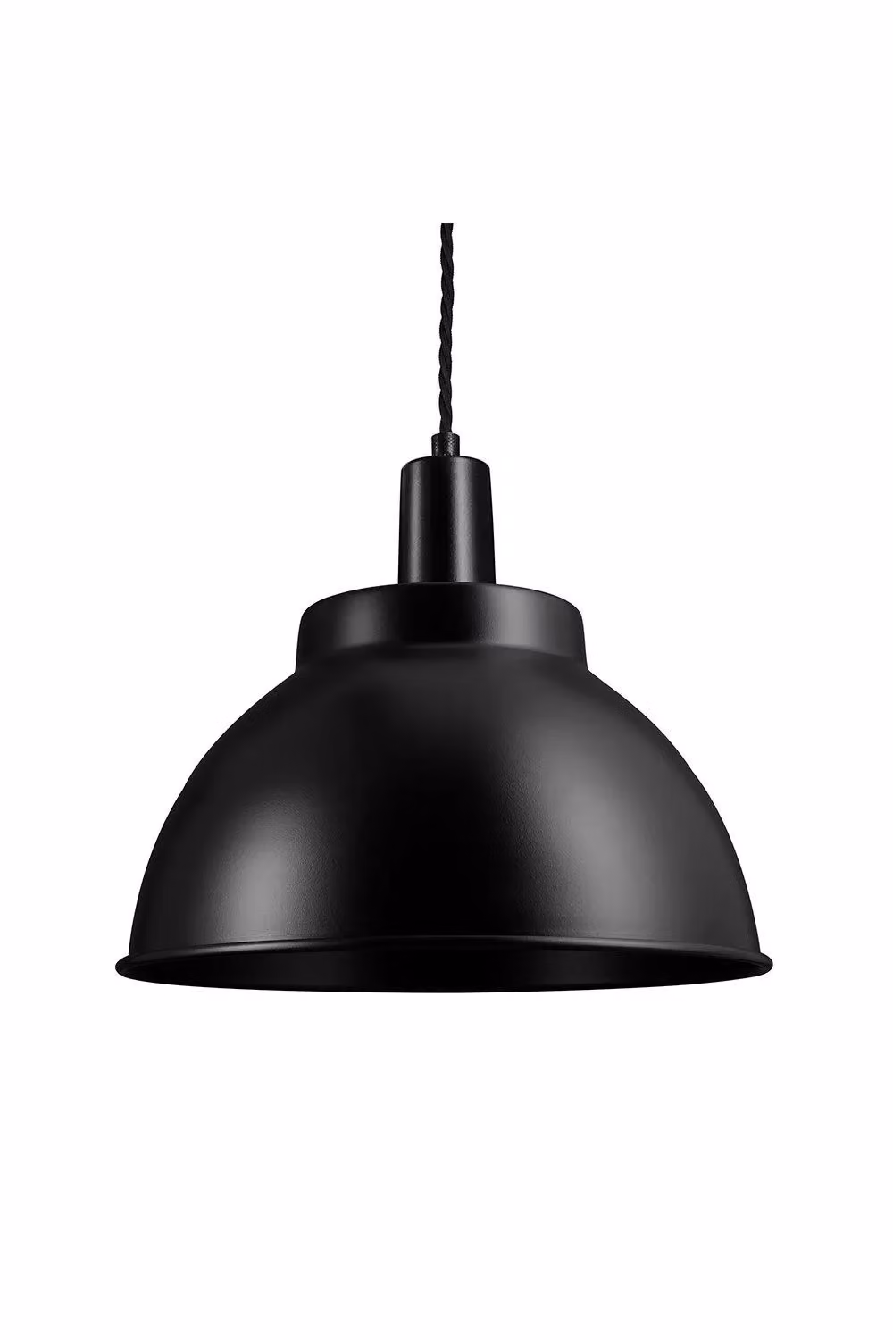 Industville Sleek Dome Pendant Light in Black with Brass Details – 2