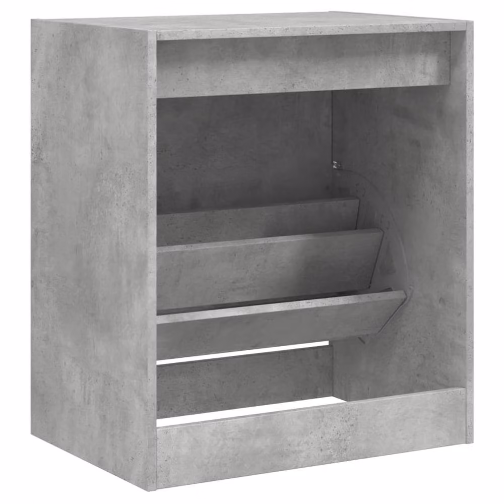 Berkfield Home Modern Grey Shoe Cabinet with Tilting Compartments, W/D/H: 60 x 42 x 69 cm – 2