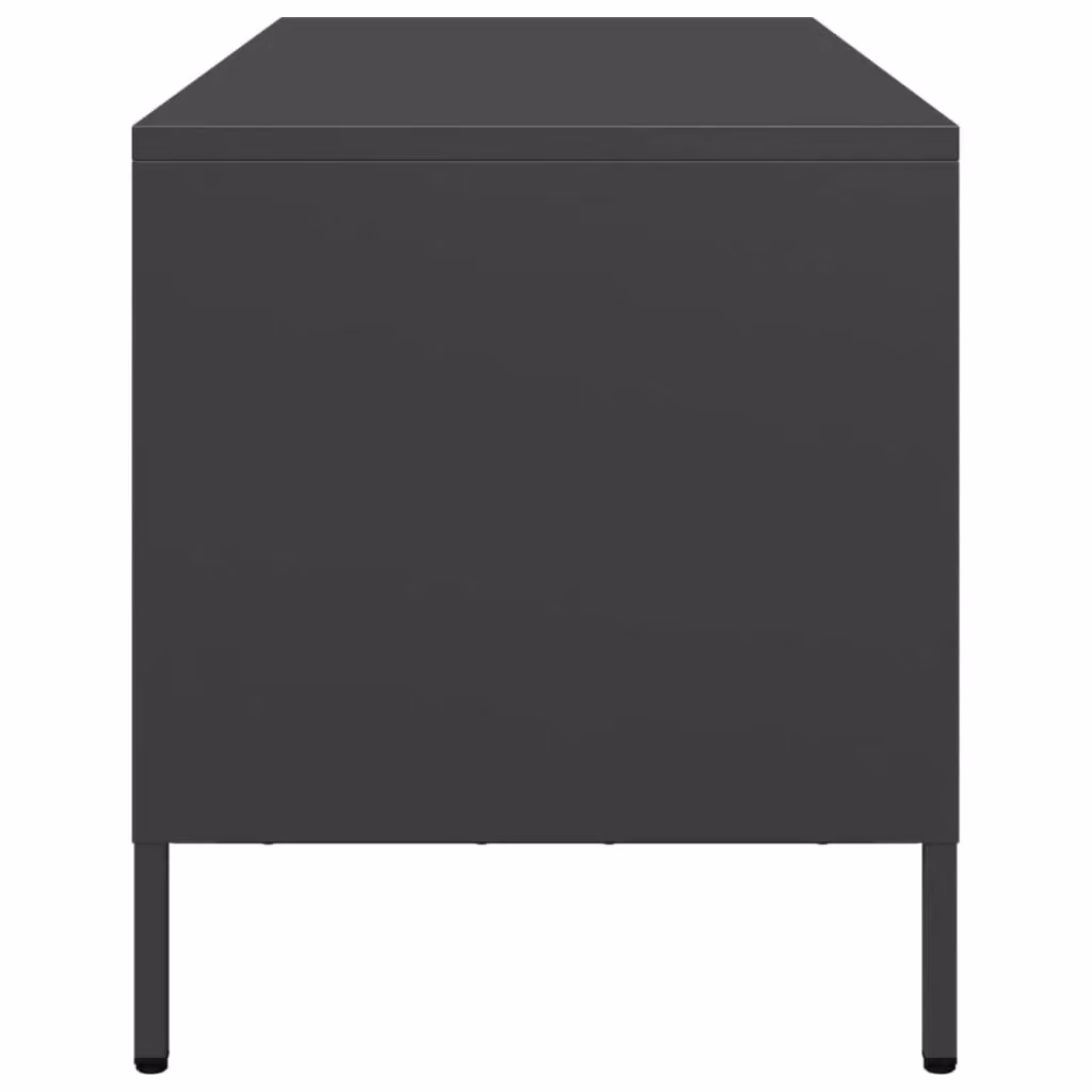 Berkfield Home Industrial TV Cabinet in Black Matt Cold-rolled Steel, W/D/H: 68 x 39 x 43.5 cm – 4