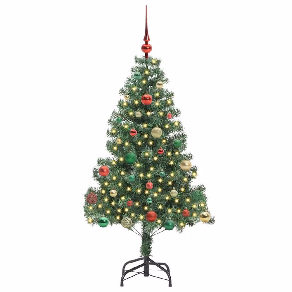 Berkfield Home Green PVC Christmas Tree with 150 LEDs and Stand, Height: 150 cm – 3