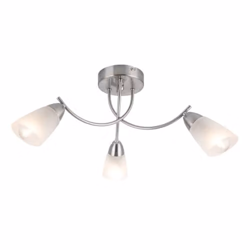 Cosylyte Hallie Classic Square Glass Bathroom Ceiling Light, Silver, W/D/H: 50 x 50 x 21 cm