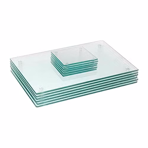 Harbour Housewares 12pc Glass Placemats and Coasters Set in Transparent, W: 30 cm, D: 20 cm – 1