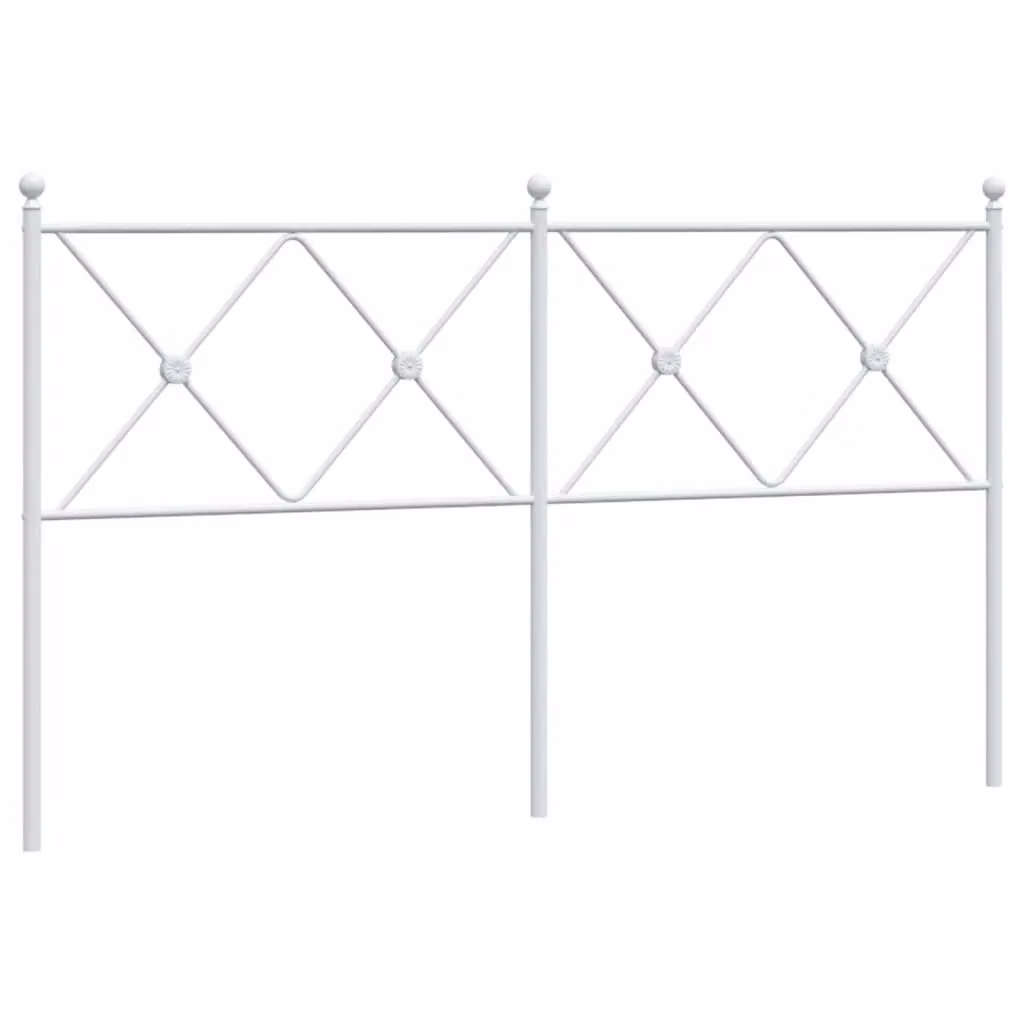 Berkfield Home Classic Metal Headboard in White, 160cm – 2
