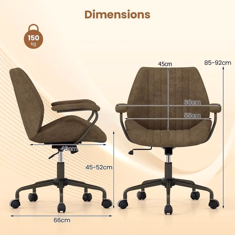 SPETLEK Retro Executive Home Office Swivel Chair in Green Microfibre with Armrests and Castors – 2