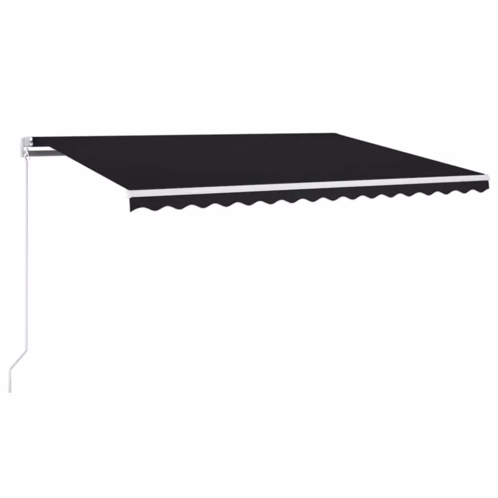 Berkfield Home Manual Retractable Awning with LED, Anthracite and Black, W: 400 cm, D: 300 cm – 2