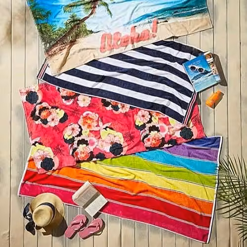 Allure Bath Fashions Rainbow Striped Cotton Beach Towel, Multicolour, W/H: 70 x 140 cm – 6
