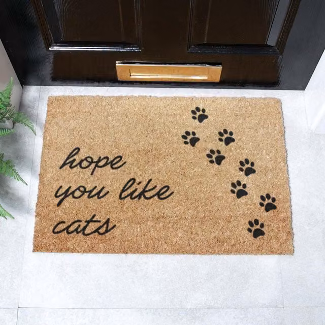Artsy Mats Hope You Like Cats Doormat, Brown, W: 60 cm, D: 40 cm – 1