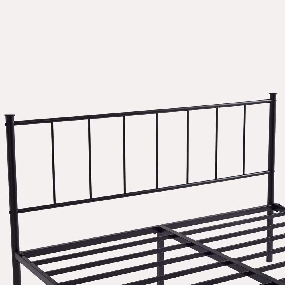 MCC Direct Finn Modern Metal Bed Frame with Headboard and Footboard in Black, Single (90 x 200 cm) – 6