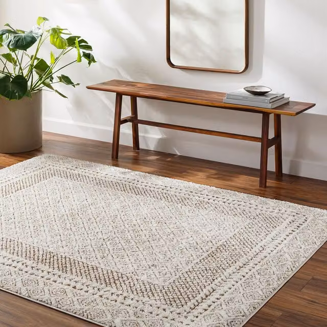 Livabliss Freud Modern High Pile Rug in Ivory, Black and Brown, W/D/H: 200 x 275 cm – 1