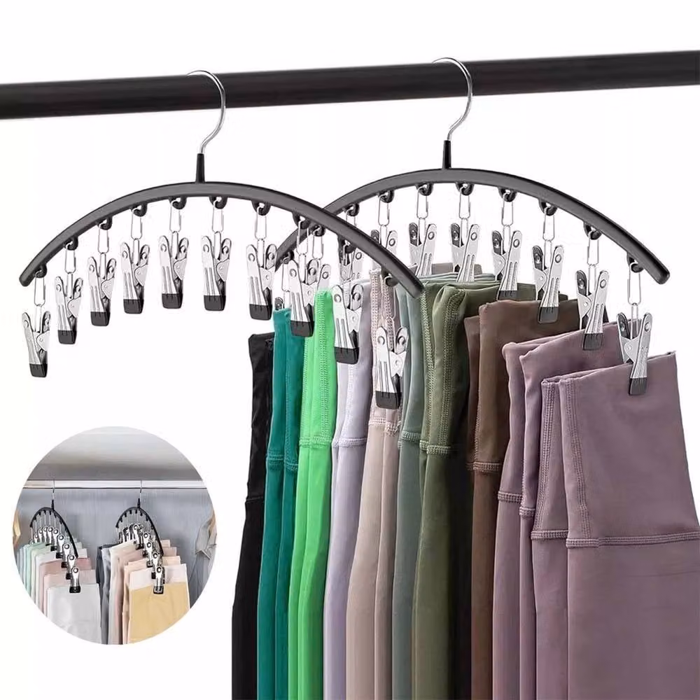 NESTLUNE 2 Metal Clip Coat Hangers in Black – 5